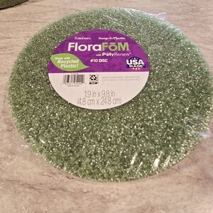 2 For 1 - Flora Craft FloraFōM Foam Disc 1.9 inch x 9.8 inch Green Florist #10